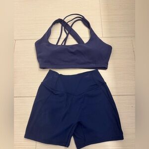 Buff bunny Navy Blue Sports Bra and Shorts Set